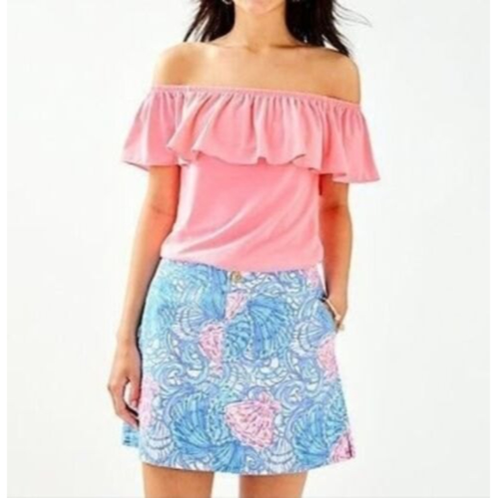NWOT LILLY PULITZER BLUE HAVEN RAISING SHELL NICKI SKORT 14